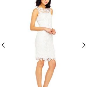 Adrianna Papell illusion lace sheath dress size 2
